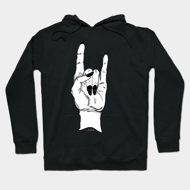 Metal hand Hoodie by OrHell